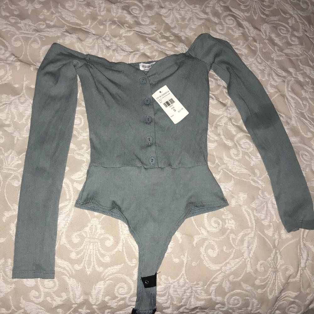🔥Grayish Blue Off the Shoulder Long Sleeve Suit🔥